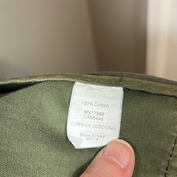 J. Crew Relaxed Boyfriend Jacket XS Dark Green Utility Field Coat 100% Cotton - Picture 13 of 15